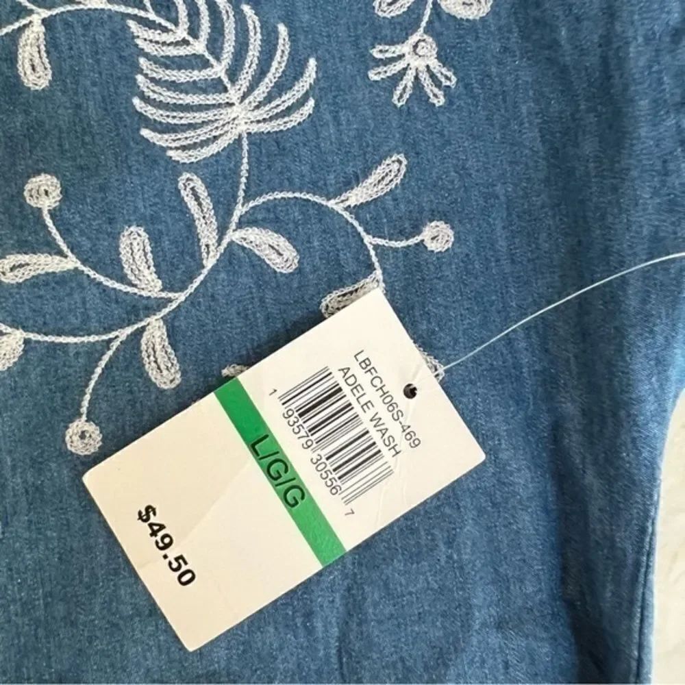 Lucky Brand Adele Wash Embroidered Shira Flutter-Sleeve Dress - Girls sz L NWT. - Picture 5 of 8